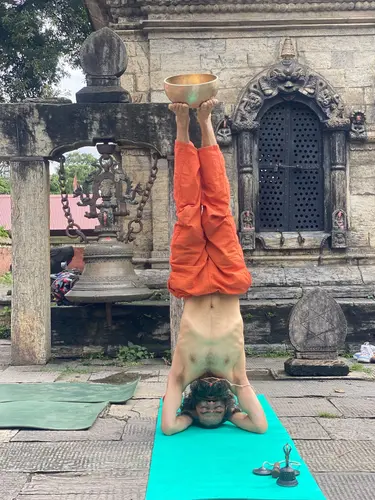 Sound and asana together, Pashupatinath