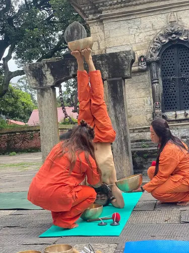 Sound and asana together, Pashupatinath