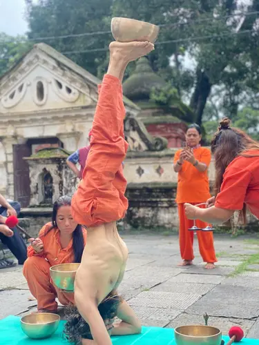 Sound and asana together, Pashupatinath